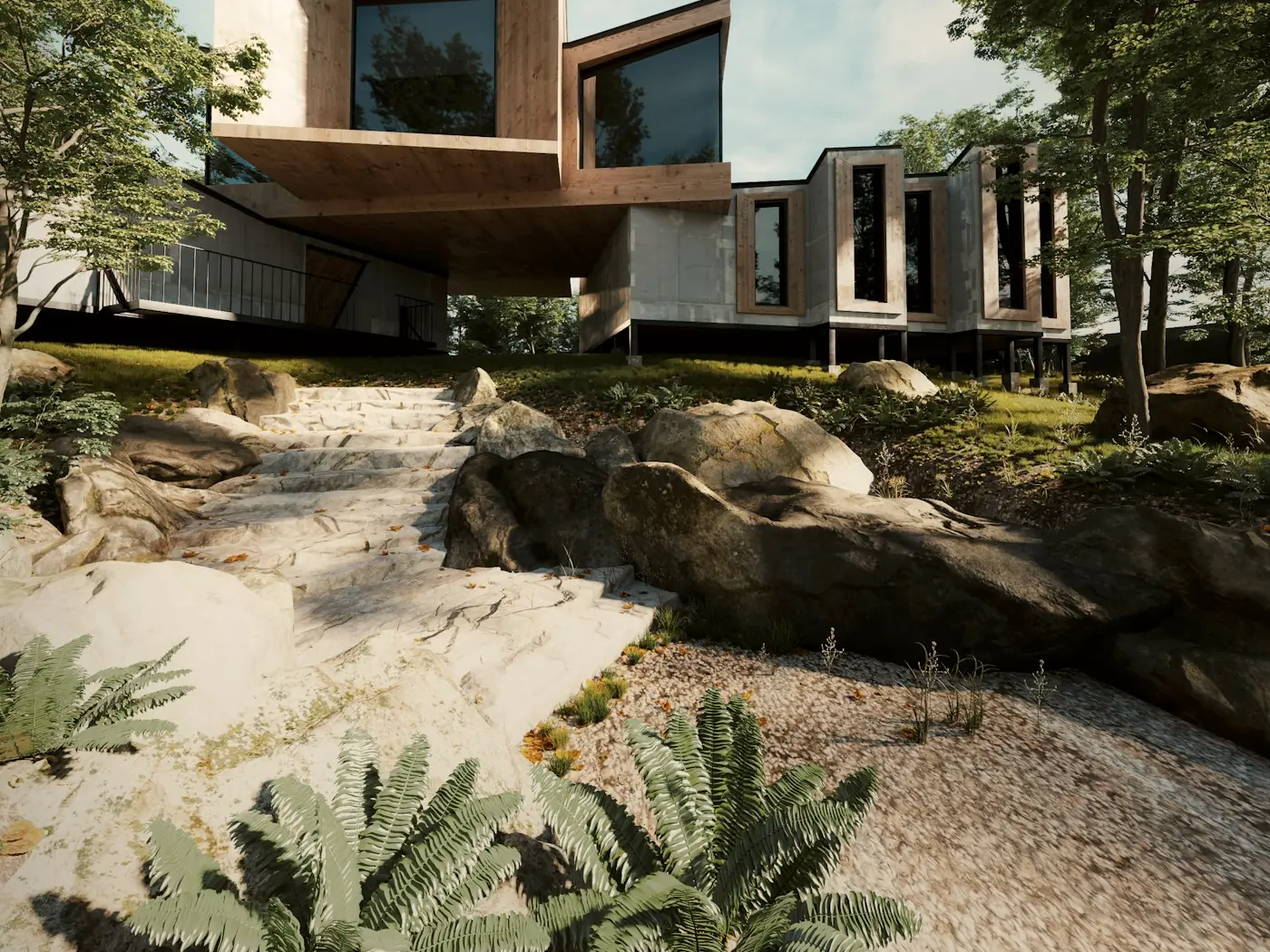 A house placed to the ridge, holding the long view.